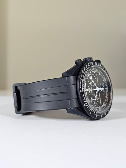 Omega X Swatch Moonphase Strap: Curved Silicone - Black Snoopy