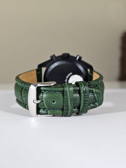 Omega X Swatch MoonSwatch Strap: Embossed Leather - Green