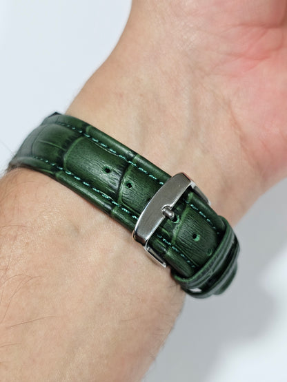 Omega X Swatch MoonSwatch Strap: Embossed Leather - Green