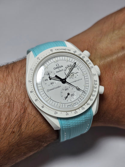 Omega X Swatch MoonSwatch Strap: Rubber Woven - Tiffany Blue