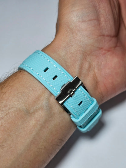 Omega X Swatch MoonSwatch Strap: Rubber Woven - Tiffany Blue