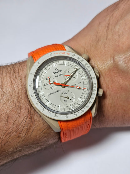 Omega X Swatch MoonSwatch Strap: Rubber Woven - Orange