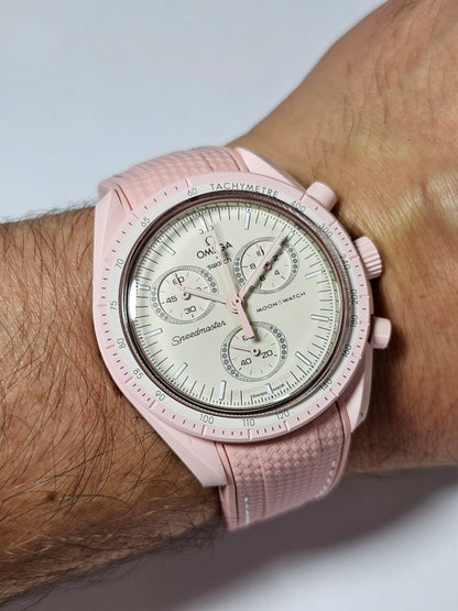 Omega X Swatch MoonSwatch Strap: Rubber Woven - Pink