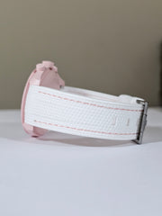 Omega X Swatch MoonSwatch Strap: Rubber Woven - White & Pink