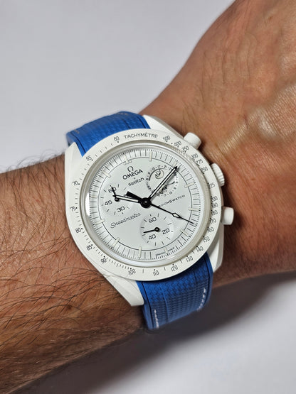 Omega X Swatch MoonSwatch Strap: Silicone Rubber Woven - Blue