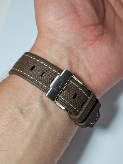 Omega X Swatch MoonSwatch Strap: Silicone Rubber Woven - Brown