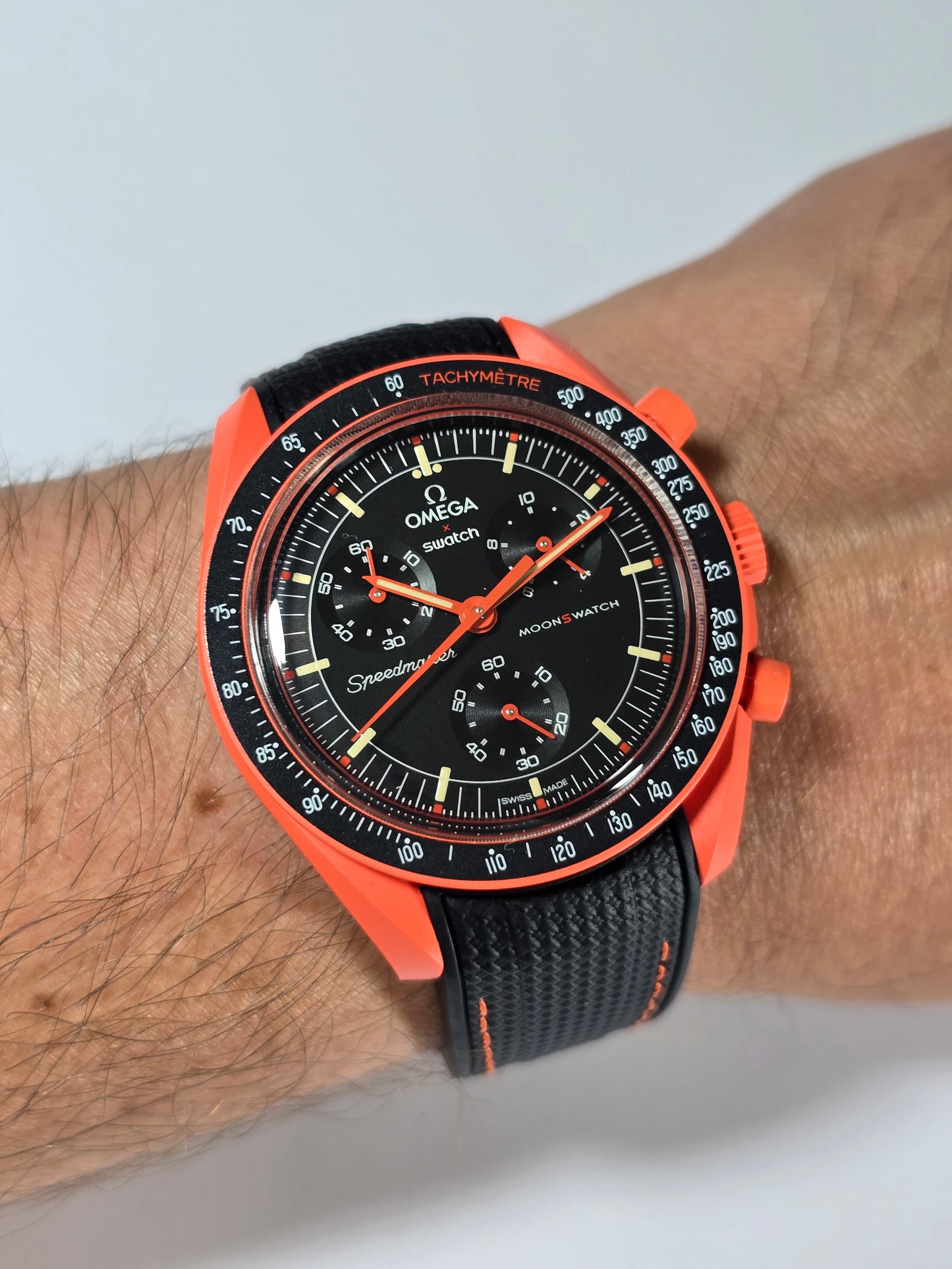Rubber Woven Strap | Omega X Swatch Lava MoonSwatch