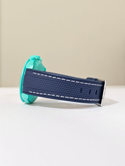 Omega X Swatch MoonSwatch Strap: Rubber Woven - Navy & White