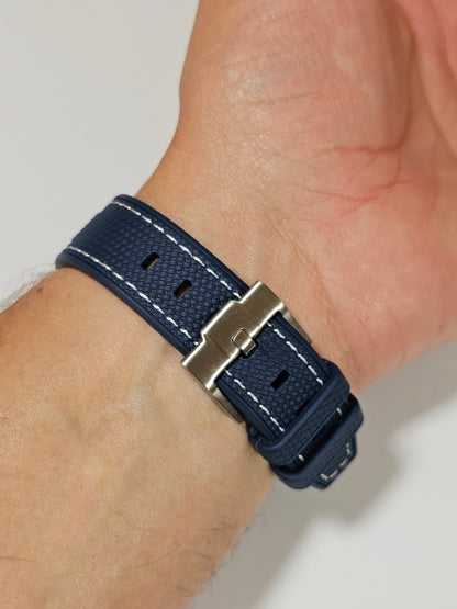 Omega X Swatch MoonSwatch Strap: Rubber Woven - Navy & White