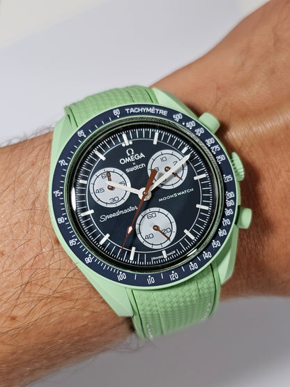 Omega X Swatch MoonSwatch Strap: Rubber Woven - Light Green