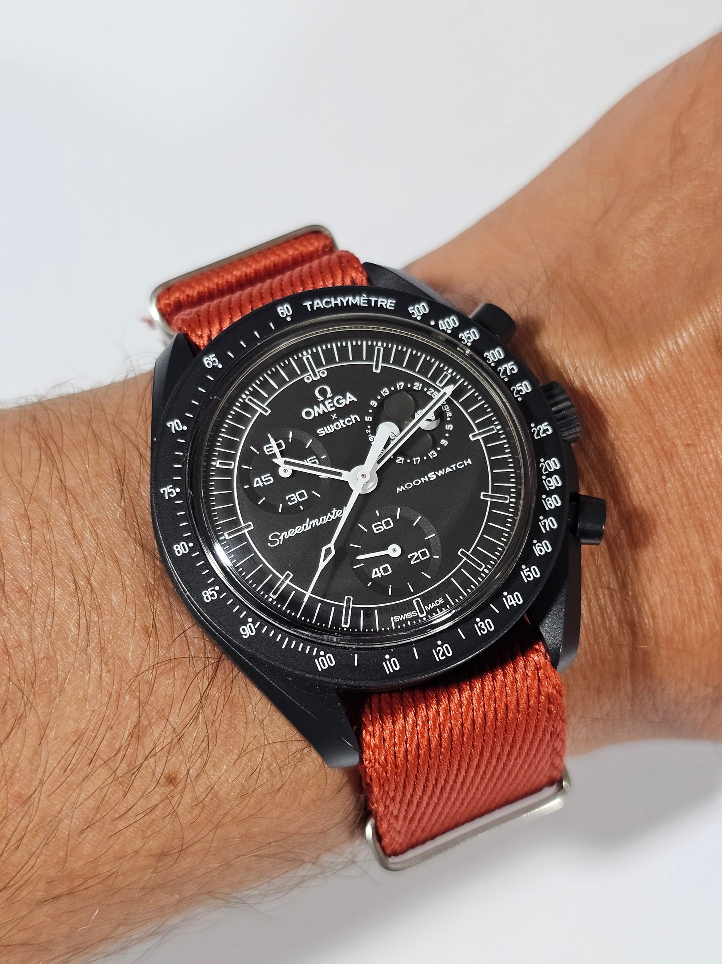 Omega X Swatch MoonSwatch Strap: Premium NATO - Burnt Orange