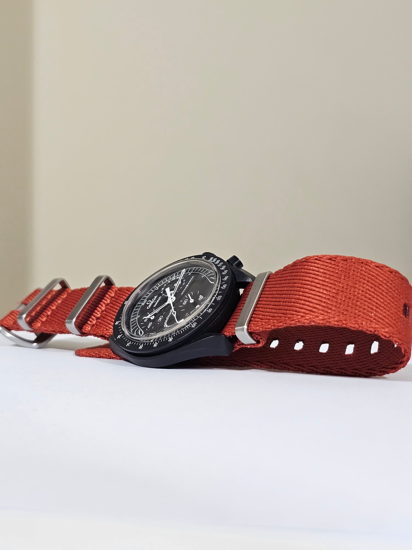 Omega X Swatch MoonSwatch Strap: Premium NATO - Burnt Orange