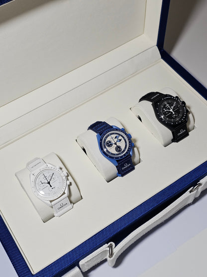 Swatch x OMEGA MoonSwatch Collection: Super Blue Moonphase - Collectors Trio Set