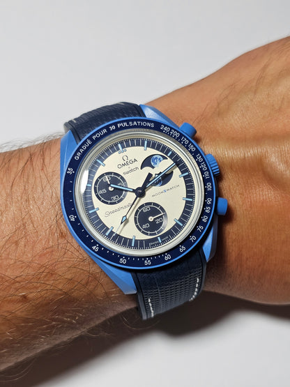 Omega X Swatch MoonSwatch: Super Blue Moon Strap - Navy & White