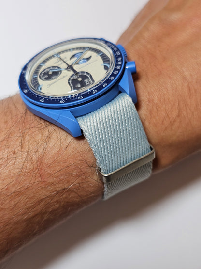 Omega X Swatch Super Blue Moon Strap: Premium - Ice Blue