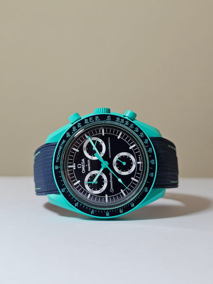 Omega X Swatch MoonSwatch Strap: Rubber Woven - Polar Lights Mint