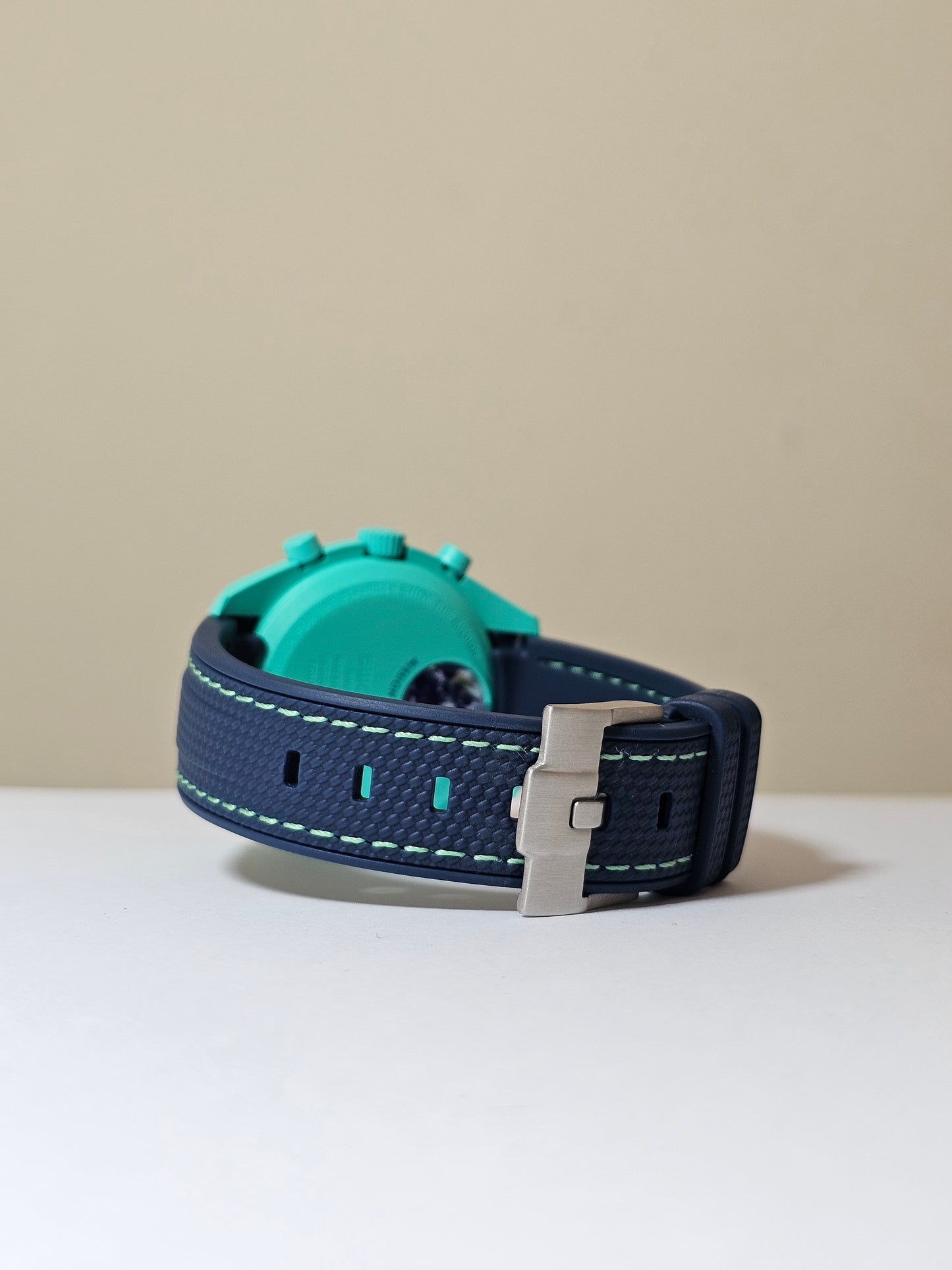 Omega X Swatch MoonSwatch Strap: Rubber Woven - Polar Lights Mint