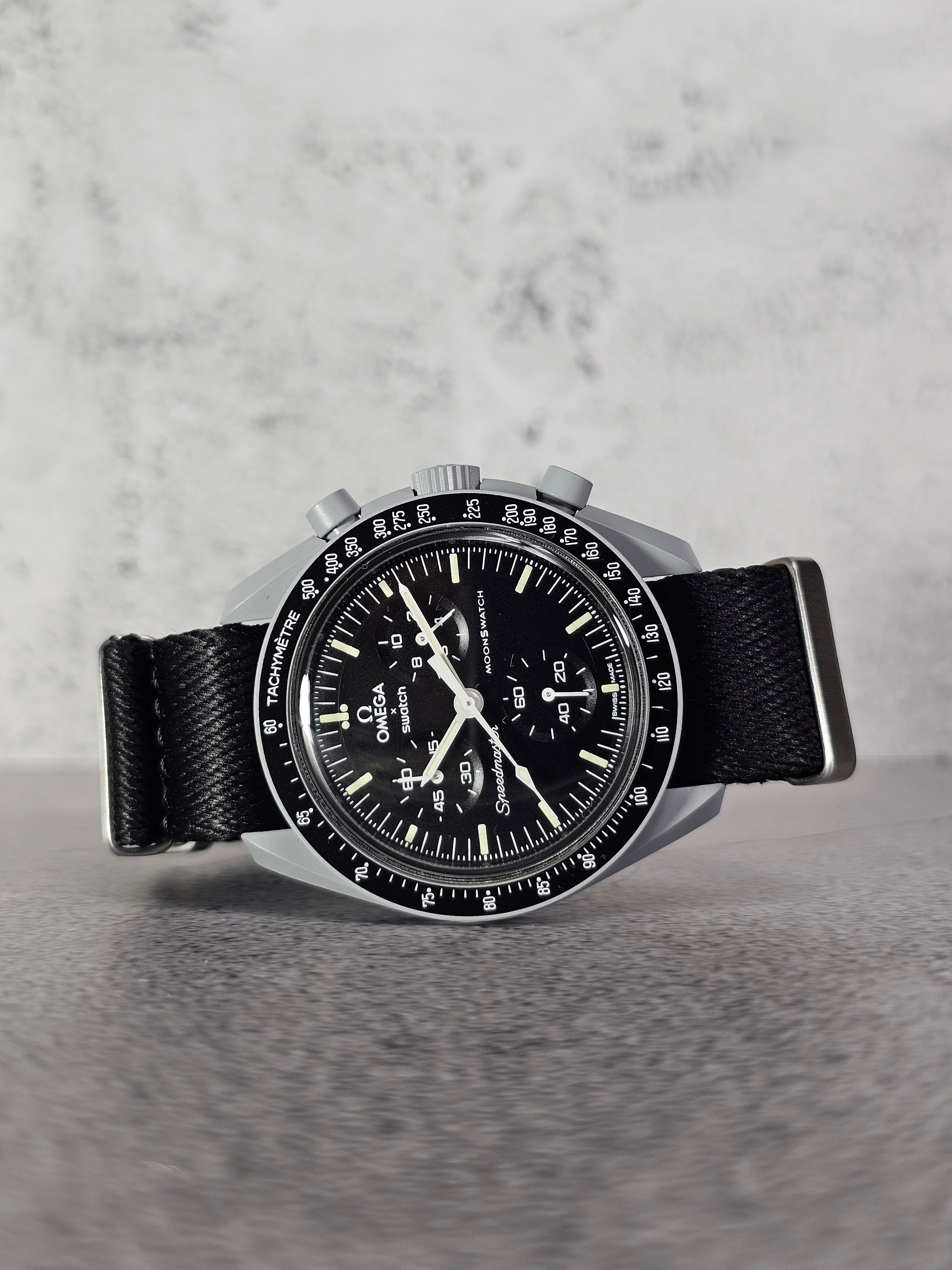 Omega X Swatch MoonSwatch Strap: Premium NATO - Black – MGB WATCHES