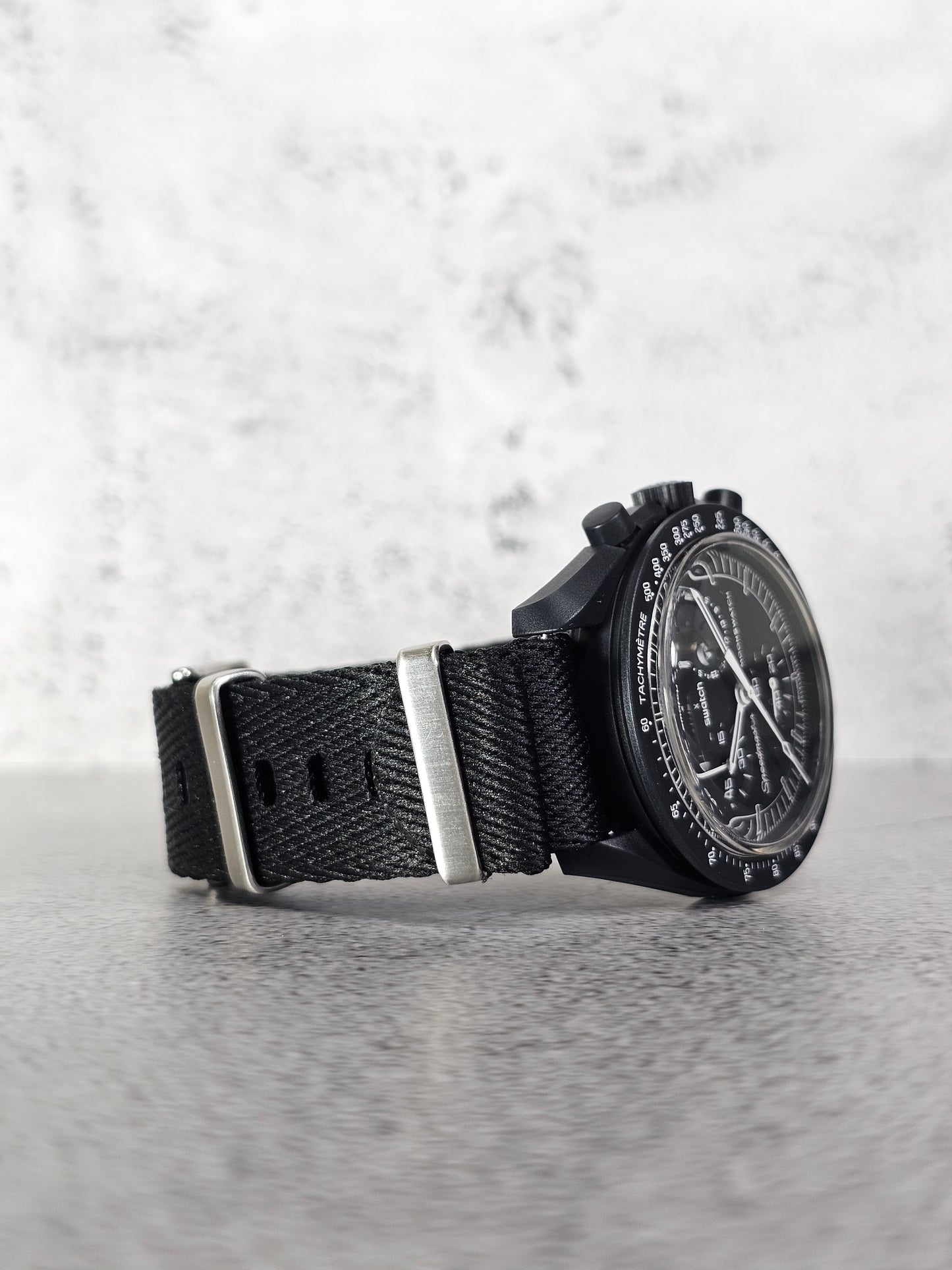 Omega X Swatch MoonSwatch Strap: Premium NATO - Black Snoopy