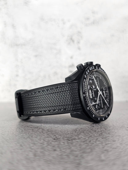 Omega X Swatch MoonSwatch Strap: Stitched Rubber Woven - Black Snoopy