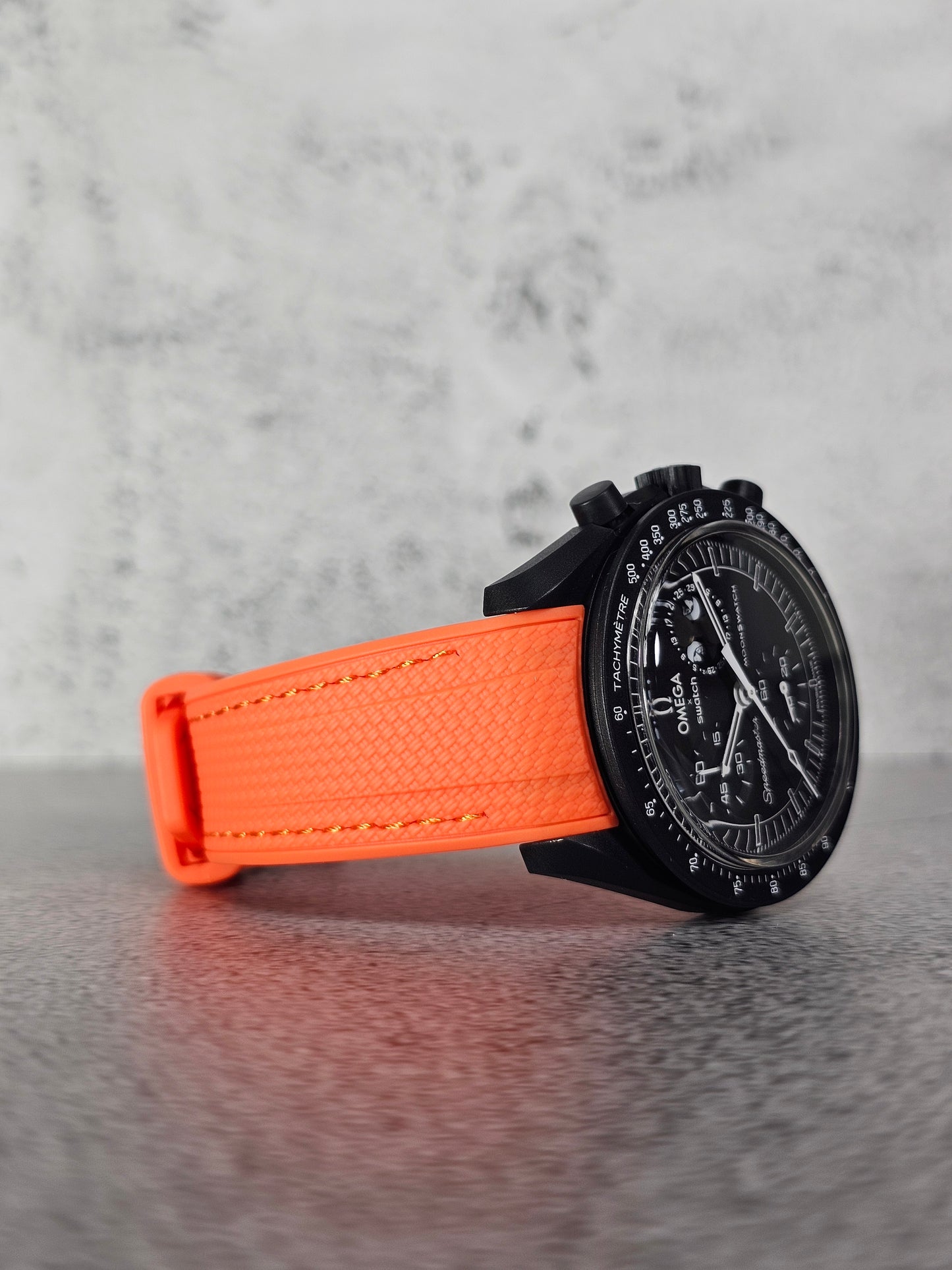 Omega X Swatch MoonSwatch Strap: Rubber Woven - Orange Snoopy