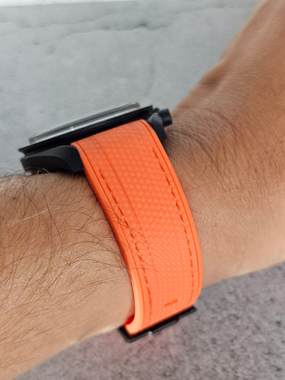 Omega X Swatch MoonSwatch Strap: Rubber Woven - Orange Snoopy