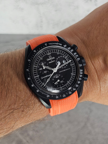 Omega X Swatch MoonSwatch Strap: Rubber Woven - Orange Snoopy