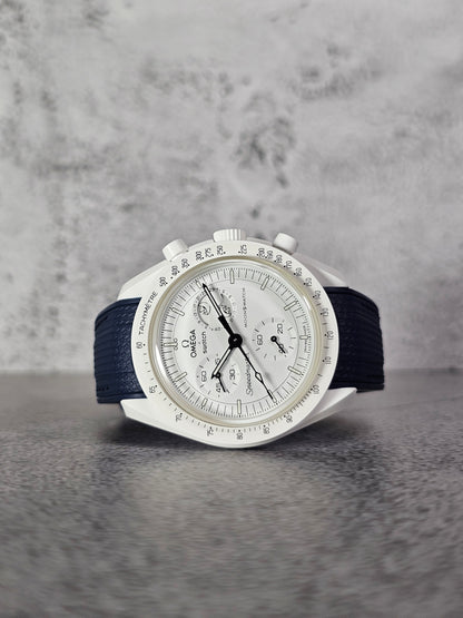 Omega X Swatch MoonSwatch Strap: Navy Rubber Woven - Snoopy