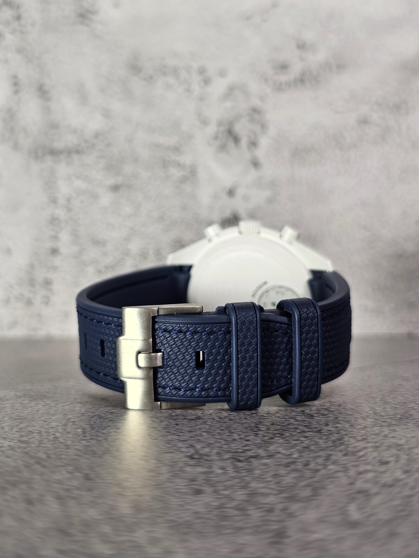 Omega X Swatch MoonSwatch Strap: Navy Rubber Woven - Snoopy