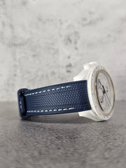 Omega X Swatch MoonSwatch Strap: Rubber Woven - Navy & White Snoopy