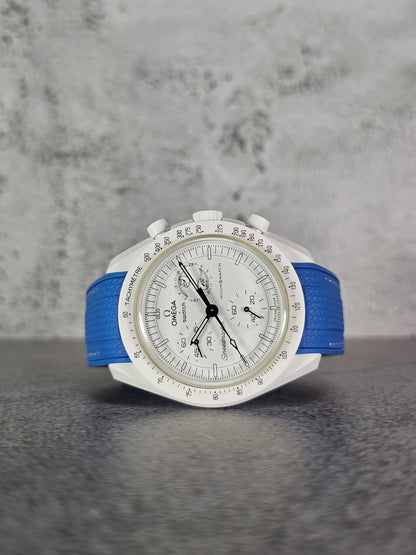 Omega X Swatch MoonSwatch Strap: Silicone Rubber Woven - Blue