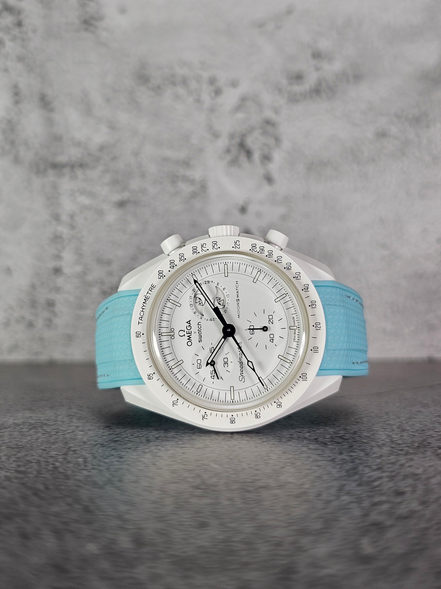 Omega X Swatch MoonSwatch Strap: Rubber Woven - Tiffany Blue