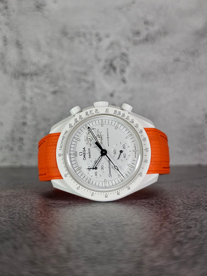 Omega X Swatch MoonSwatch Snoopy Strap: Rubber Woven - Orange