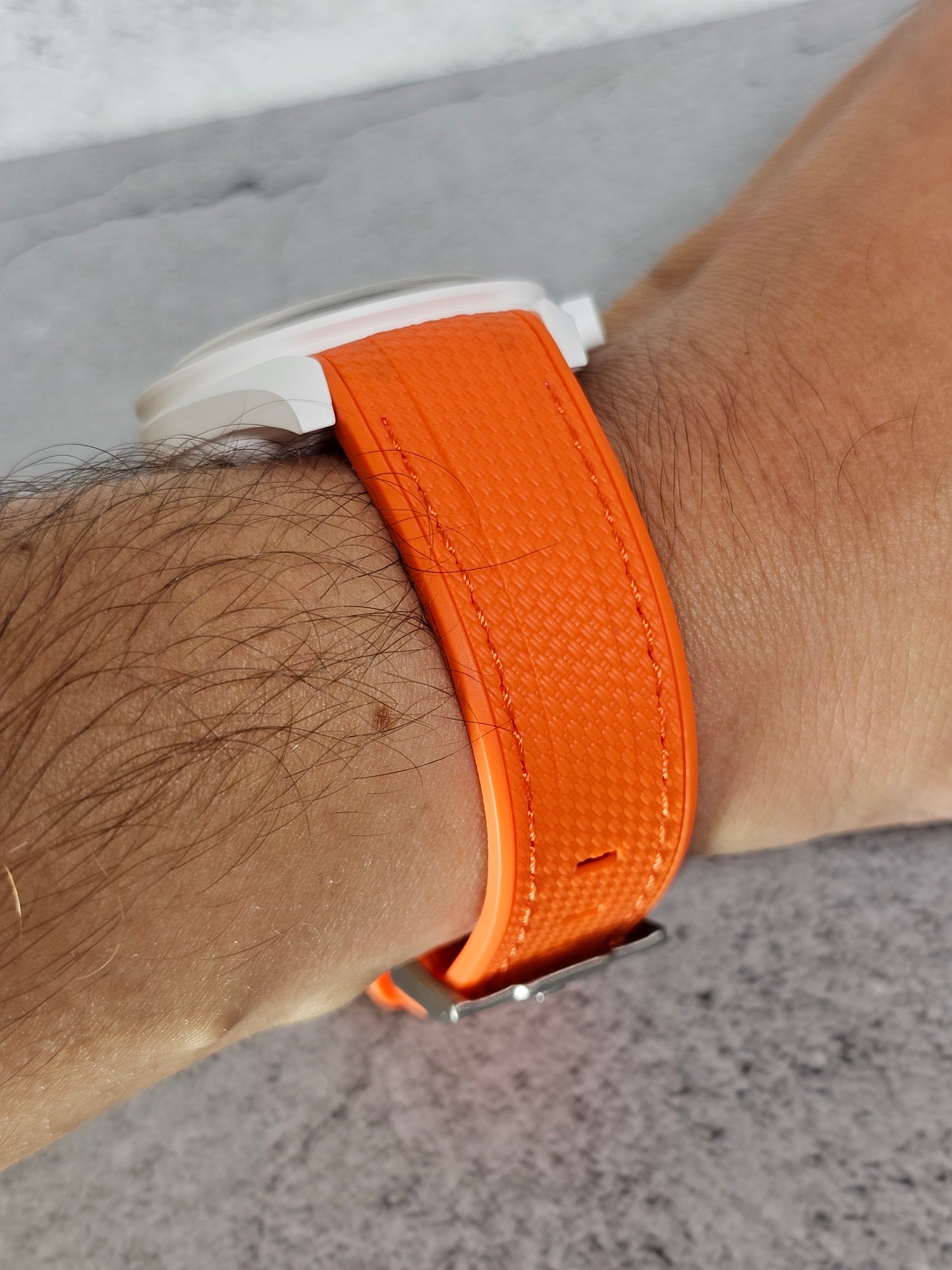 Omega X Swatch MoonSwatch Snoopy Strap: Rubber Woven - Orange