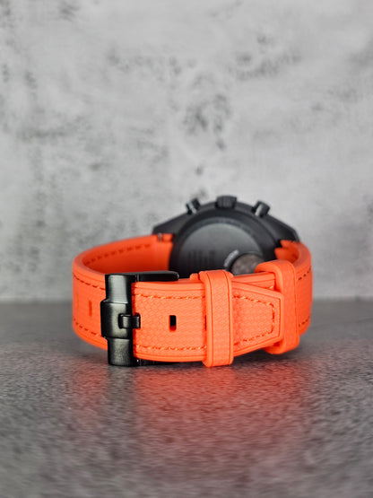 Omega X Swatch MoonSwatch Mercury Strap: Stitched Rubber Woven - Orange