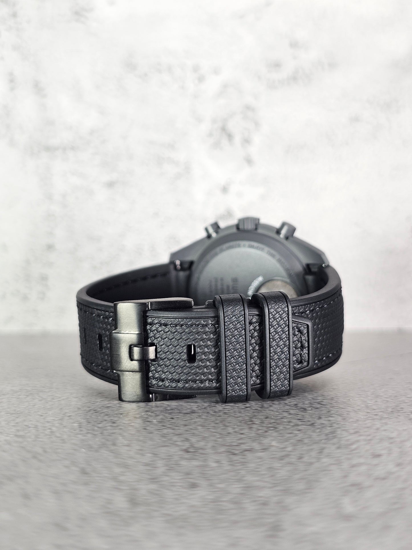 Omega X Swatch MoonSwatch Strap: Stitched Rubber Woven - Black