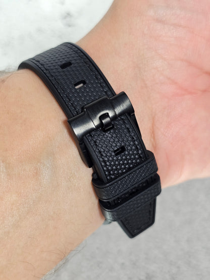 Omega X Swatch MoonSwatch Strap: Stitched Rubber Woven - Black