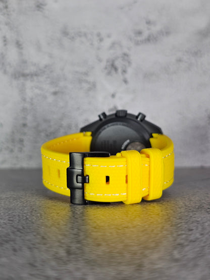 Omega X Swatch MoonSwatch Mercury Strap: Stitched Rubber Woven - Yellow