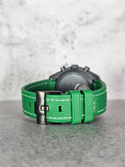 Omega X Swatch MoonSwatch Mercury Strap: Stitched Rubber Woven - Green