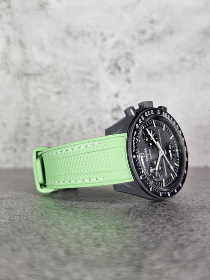 Omega X Swatch MoonSwatch Mercury Strap: Stitched Rubber Woven - Sage