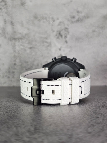 Omega X Swatch MoonSwatch Mercury Strap: Stitched Rubber Woven - White