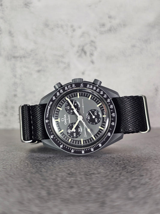 Omega X Swatch MoonSwatch Strap: Premium NATO - Black Mercury