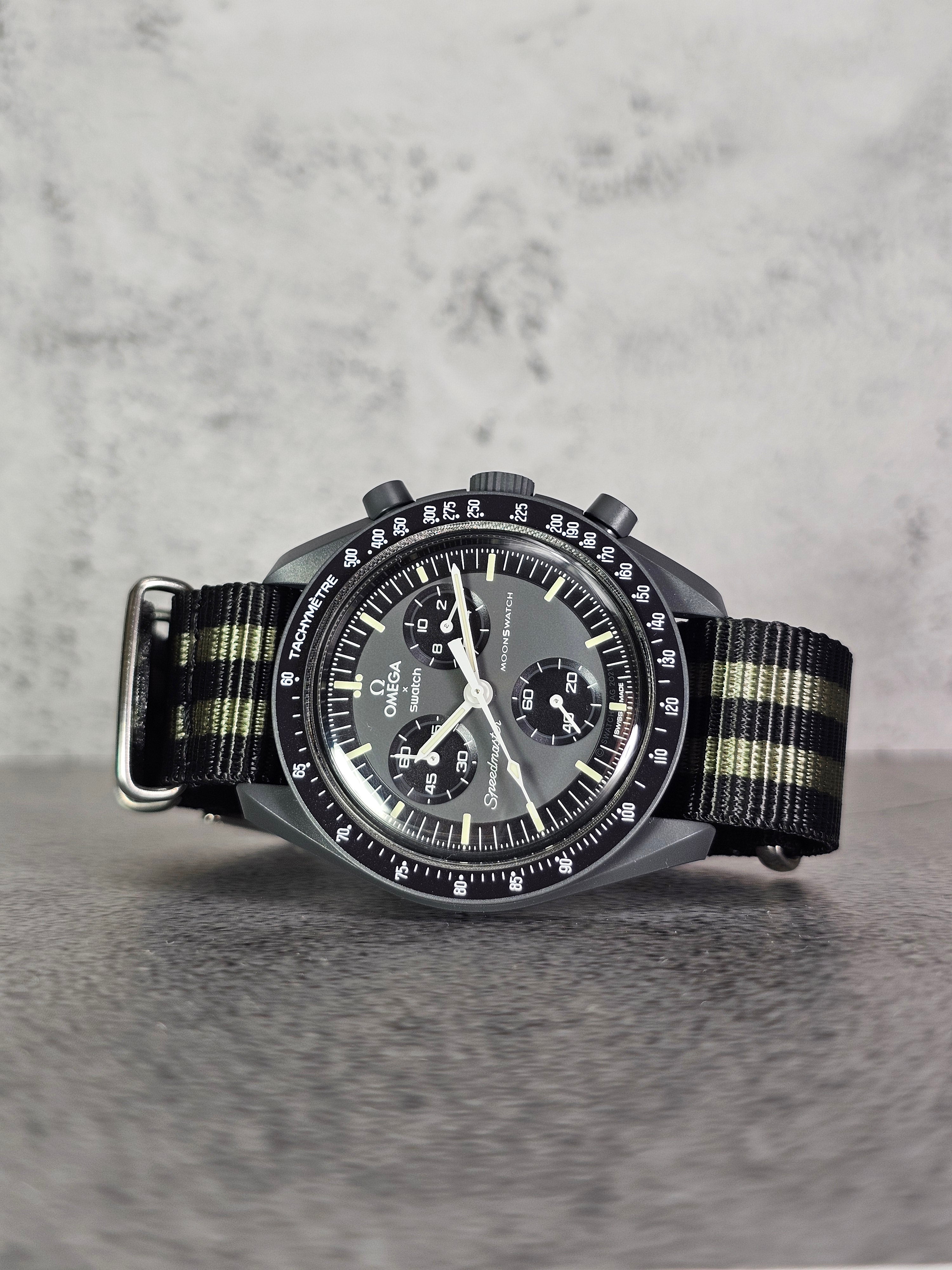 Omega X Swatch MoonSwatch Mercury Strap: Nato - Bond 007 – MGB WATCHES