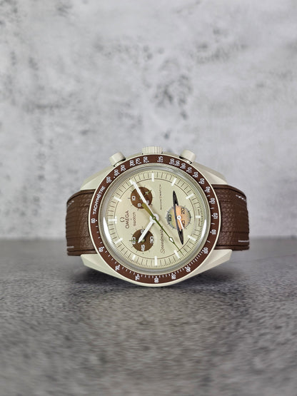 Omega X Swatch MoonSwatch Strap: Silicone Rubber Woven - Brown