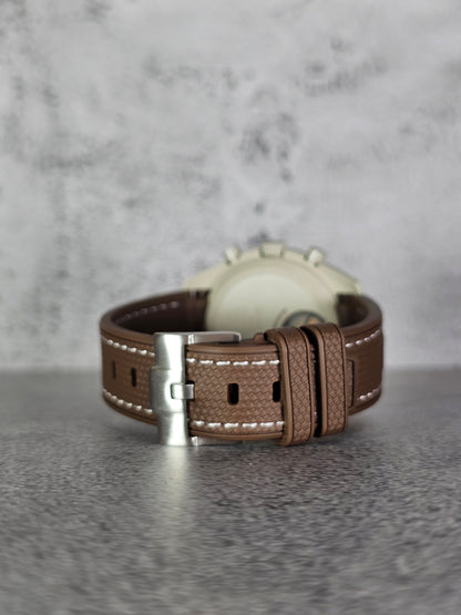 Omega X Swatch MoonSwatch Strap: Silicone Rubber Woven - Brown