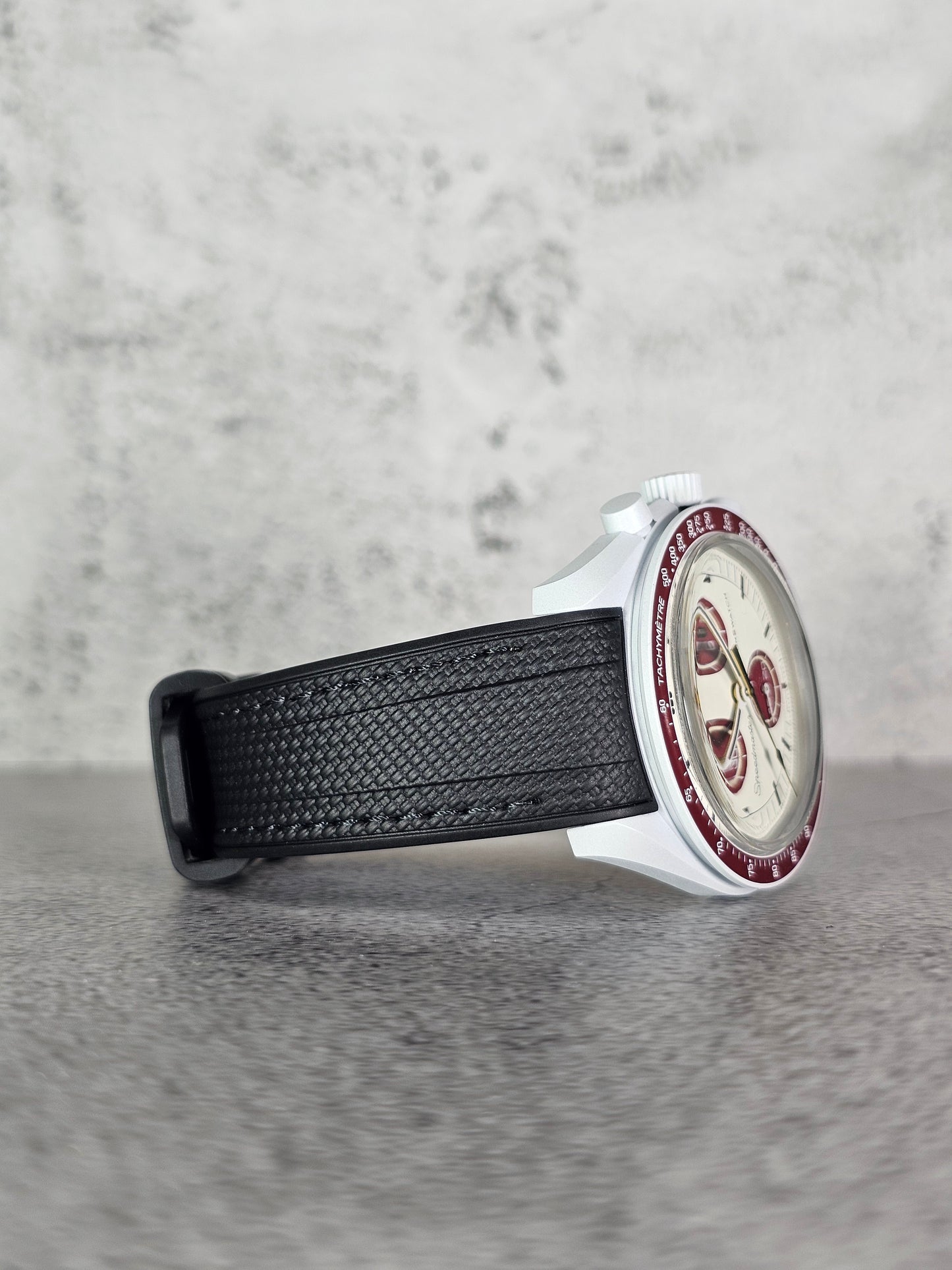 Omega X Swatch MoonSwatch Pluto Strap: Rubber Woven - Black