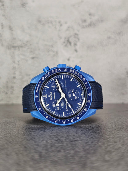 Omega X Swatch MoonSwatch: Strap Neptune - Navy & Light Blue