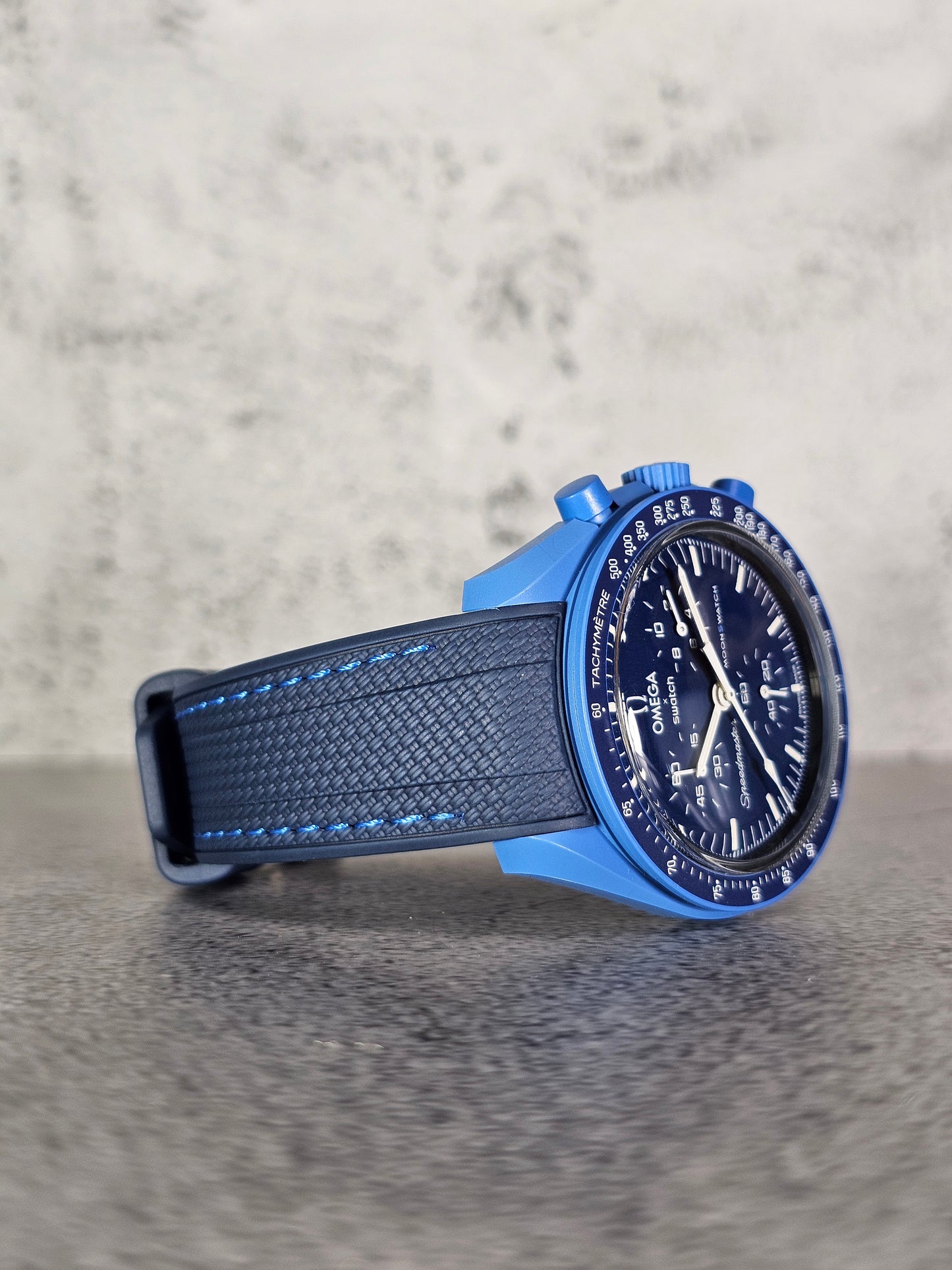 Omega X Swatch MoonSwatch: Strap Neptune - Navy & Light Blue