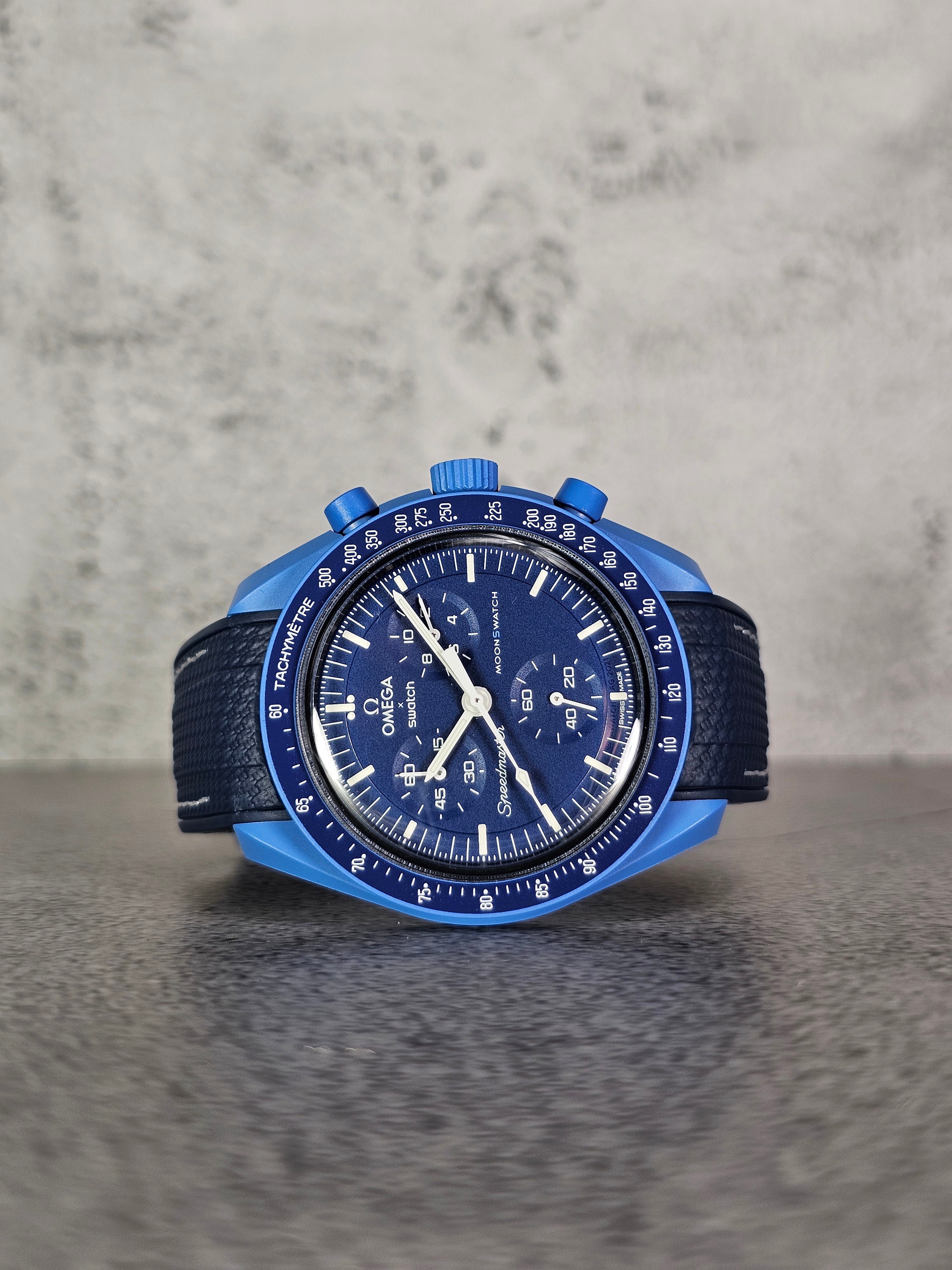 Omega navy blue watch sale