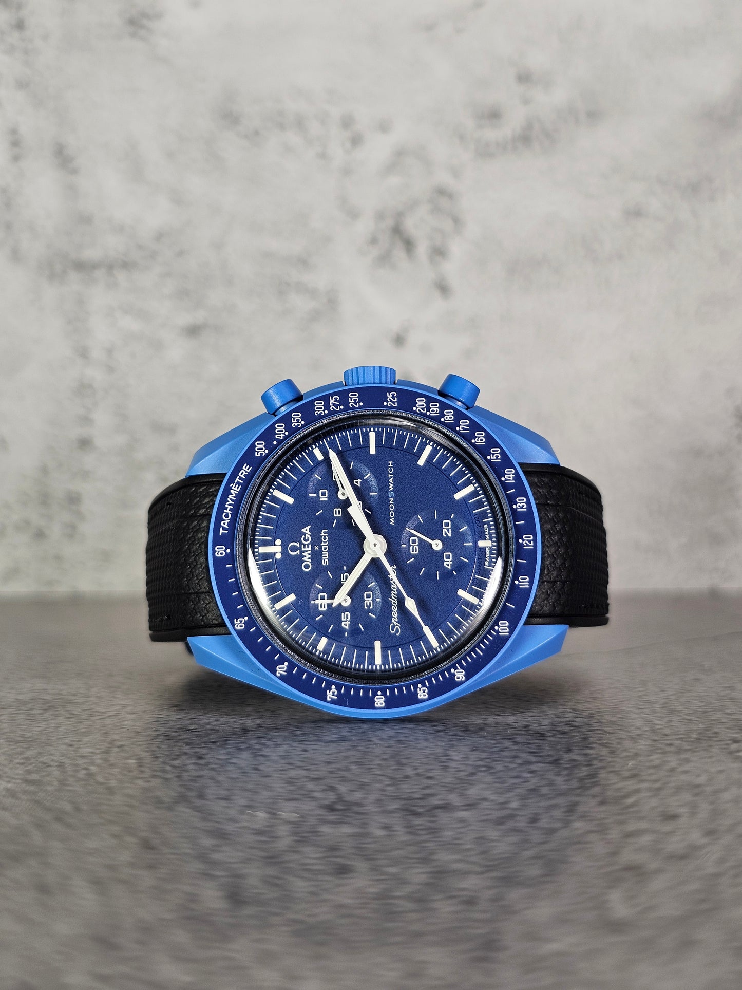 Omega X Swatch MoonSwatch: Rubber Woven Strap Neptune - Black